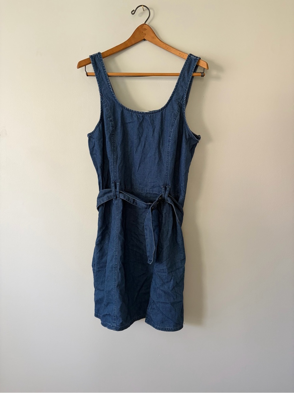 American Eagle Denim Buckle Waist Tank Dress